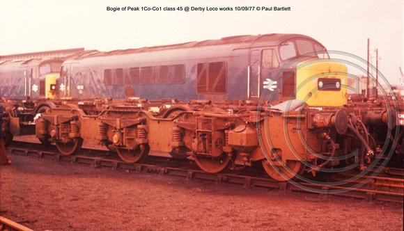 Bogie of Peak 1Co-Co1 class 45 @ Derby Loco works 77-09-10 © Paul Bartlett w