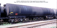 BPO83770 = SMBP7634 TEA CRODA Bogie Lagged Bitumen tank wagon AB Design code TE018H @ Thameshaven 87-05-30 � Paul Bartlett w