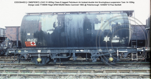 ESSO64453 [= SMBP6367]  Class B lagged Petroleum Design code TT066W @ Peterborough 87-08-14 � Paul Bartlett w