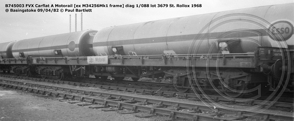 B745003 FVX Carflat A Motorail @ Basingstoke 82-04-09 © Paul Bartlett w
