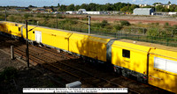 DR97607 = 99 70 9580 007-8 Mobile Maintenance Train Robel 69.454 Intermediate Car [Built Robel 69.45-0010 2016]@ York Avoiding Line 2021-10-15 © Paul Bartlett [1w]