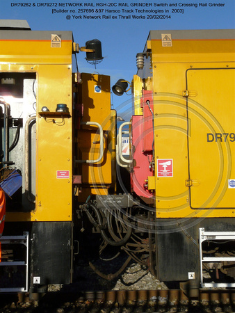 DR79262 & 79272 Harsco Switch & Crossing Rail Grinder @ York NR Thrall Works 2014-02-20 [02w]