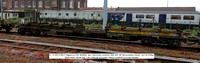 31 70 493 8 094-0 Sfggmrrss140t 'Multifret' twin intermodal container flats Tare 36-550kg [Built Arbel Fauvet Rail, Lille 1993] @ Doncaster Station 2019-06-01 © Paul Bartlett [2w]