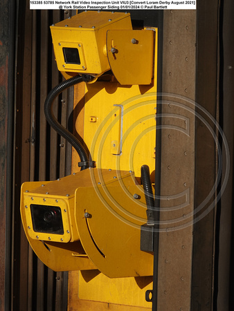153385 53785 Network Rail Video Inspection Unit VIU3 [Convert Loram Derby August 2021] @ York Station 2024-01-01 © Paul Bartlett [03w]