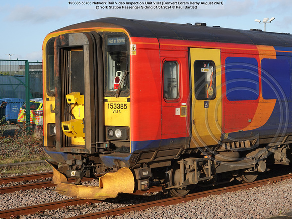 153385 53785 Network Rail Video Inspection Unit VIU3 [Convert Loram Derby August 2021] @ York Station 2024-01-01 © Paul Bartlett [04w]