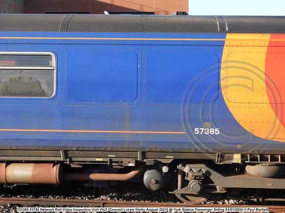 153385 53785 Network Rail Video Inspection Unit VIU3 [Convert Loram Derby August 2021] @ York Station 2024-01-01 © Paul Bartlett [09w]