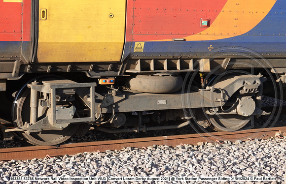 153385 53785 Network Rail Video Inspection Unit VIU3 [Convert Loram Derby August 2021] @ York Station 2024-01-01 © Paul Bartlett [17w]