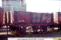 1400 unidentified ex 5 plank mineral or open merchandise wagon wood frame independent unfit brake Internal user @ Stanton Tube Works 77-06-04 © Paul Bartlett w