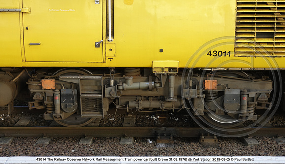 43014 The Railway Observer Network Rail Measurement Train power car [built Crewe 31.08.1976] @ York Station 2019-08-05 © Paul Bartlett [03w]