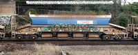 380108 HQAH 64.4t Network Rail Autoballaster intermediate hopper Tare 25-600kg [Des. code built HQ001H RFS Doncaster 2001] @ York Holgate Junction 2024-01-21 © Paul Bartlett w