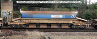 380022 HQAG 90.0t Network Rail Autoballaster outer hopper no generator tare 25-700kg [Des. Code HQ001G RFS Doncaster 2001] @ York Holgate Junction 2024-01-21 © Paul Bartlett w