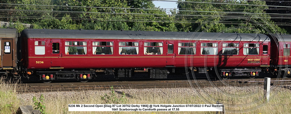 5236 Mk 2 Second Open [Diag 87 Lot 30752 Derby 1966] @ York Holgate Junction 2022-07-07 © Paul Bartlett w