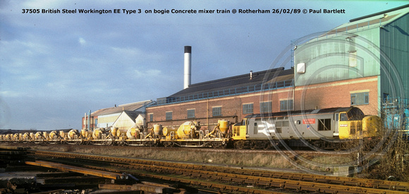 37505 British Steel Workington EE Type 3  @ Rotherham 89-02-26 © Paul Bartlett  [1w]