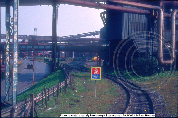 Entry to metal area @ Scunthorpe Steelworks 2003-04-12 © Paul Bartlett w