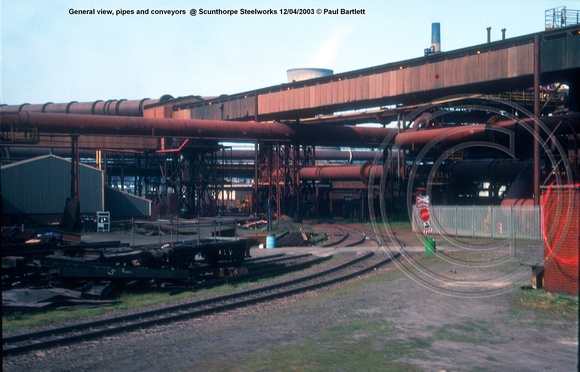 General view, pipes and conveyors @ Scunthorpe Steelworks 2003-04-12 © Paul Bartlett w