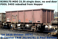 BR 21ton rebuilt mineral wagons - 1 door renumbered B290xxx MDO