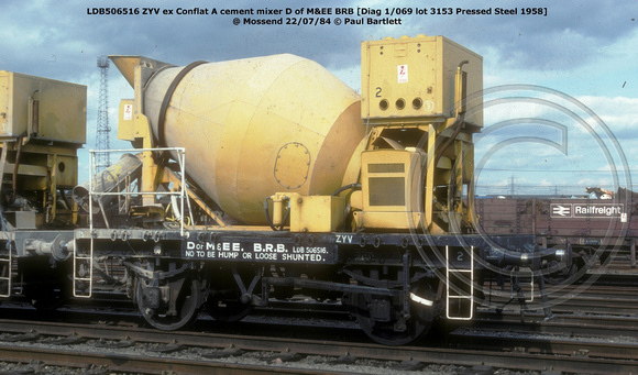 LDB506516 ZYV ex Conflat A cement mixer @ Mossend 84-07-22 © Paul Bartlett W