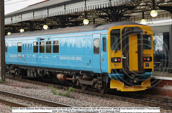 153311 52311 Network Rail Video Inspection Unit VIU1 [built c1983 Workington split HB Kilmarnock 1990] @ York Station 2024-08-07 © Paul Bartlett [3w]