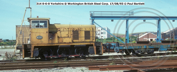 314 0-6-0 Yorkshire @ Workington BSC 93-08-17 © Paul Bartlett [2w]