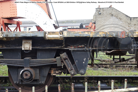460411 Plate Wagon ex Balfour Beatty [Des. Code SP020A Lot 3839 Shildon 1979] @ Nene Valley Railway - Wansford 2021-11-27 © Paul Bartlett [3w]