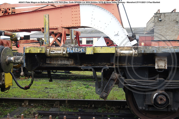 460411 Plate Wagon ex Balfour Beatty [Des. Code SP020A Lot 3839 Shildon 1979] @ Nene Valley Railway - Wansford 2021-11-27 © Paul Bartlett [2w]