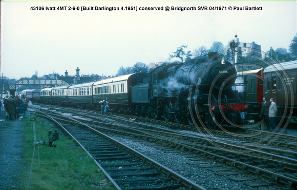 43106 Ivatt 4MT 2-6-0 [Built Darlington 4.1951] conserved @ Bridgnorth SVR 71-04 © Paul Bartlett [1w]