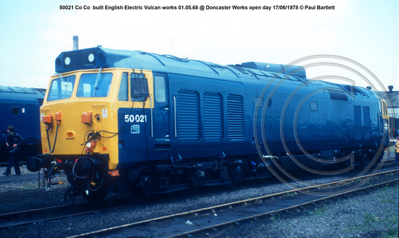 50021 Co Co  built English Electric Vulcan works 01.05.68 @ Doncaster Works open day 78-06-17  © Paul Bartlett w