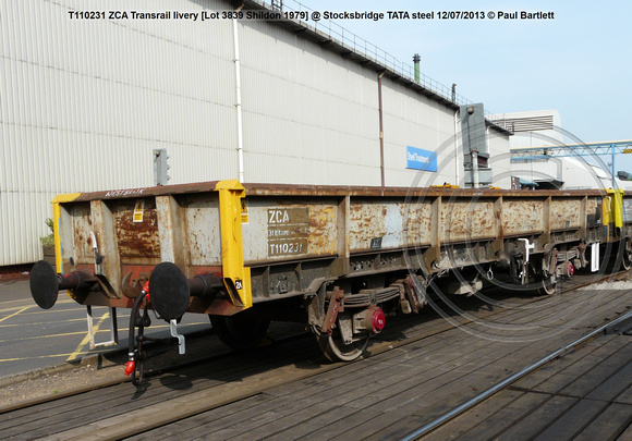 T110231 ZCA Transrail livery [Lot 3839 Shildon 1979] @ Stocksbridge TATA steel 2013-07-12 © Paul Bartlett [1w]