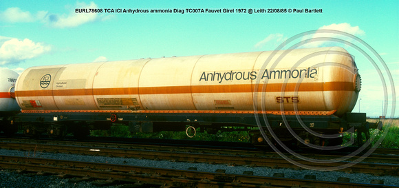 EURL78608 TCA ICI Anhydrous ammonia Diag TC007A Fauvet Girel 1972 @ Leith 85-08-22 © Paul Bartlett w