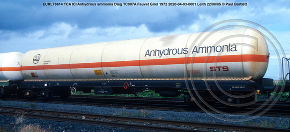 EURL78614 TCA ICI Anhydrous ammonia Diag TC007A Fauvet Girel 1972 2020-04-03-0001 Leith 85-08-22 © Paul Bartlett w