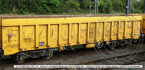 31 70 5992 006-4 IOA (E) Ealnos Network Rail Mussel @ York Holgate  Sidings 2014-05-14 � Paul Bartlett w