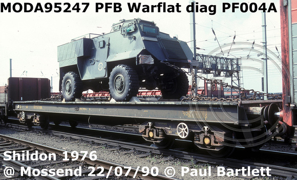 MODA95247 PFB Warflat Diag PF004A Shildon 1976 @ Mossend 90-07-22 © Paul Bartlett [1]