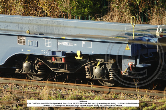 37 80 D-VTGCH 4905 017-2 Sdffgss IXA-A [Des. Code IXE 935 Babcock Rail 2002] @ York Holgate Siding 2021-12-12 © Paul Bartlett [3w]