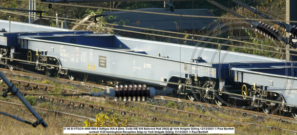 37 80 D-VTGCH 4905 006-5Sdffgss IXA-A [Des. Code IXE 935 Babcock Rail 2002] @ York Holgate Siding 2021-12-12 © Paul Bartlett [1w]