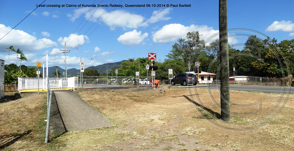 Level crossing at Cairns of Kurunda Scenic Railway, Queensland 06-10-2014 � Paul Bartlett DSC07303