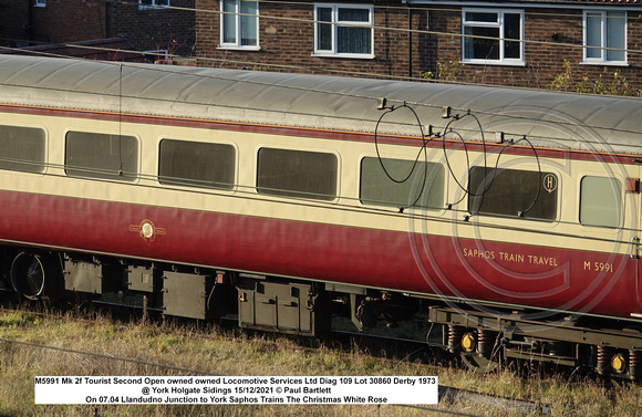 M5991 Mk 2f Tourist Second Open owned Locomotive Services Ltd Diag 109 Lot 30860 Derby 1973 @ York Holgate Sidings 2021-12-15 © Paul Bartlett [5w]