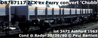 BR Chubb ballast/spoil wagon conversion of ferry van ZCX