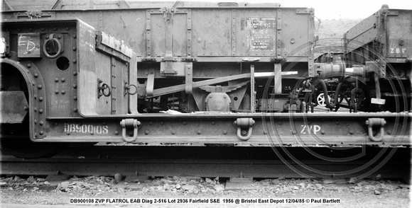 DB900108 ZVP FLATROL EAB Diag 2-516 Lot 2936 Fairfield S&E 1956 @ Bristol East Depot 85-04-12 © Paul Bartlett [3w]