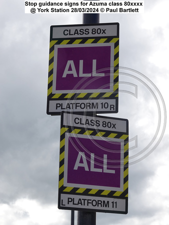 Stop guidance signs for Azuma class 80xxxx @ York Station 2024-03-28 © Paul Bartlett w
