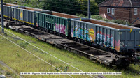 33 68 4909 006-1 Sffggmrrss IKA AAE Megafret twin low floor intermodal container wagon @ York Holgate Sidings 2020-09-09 © Paul Bartlett [1w]