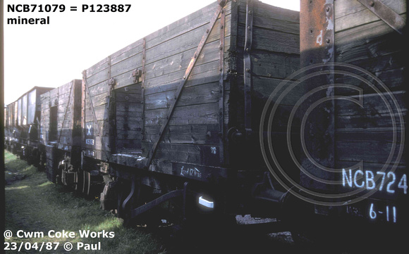 NCB71079 P123887 Cwm coke works internal user mineral wagons