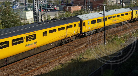 977984 Generator & Messing carriage + 977995 Generator carriage in Network Rail Measurement Train @ York avoid line 2020-09-21 © Paul Bartlett [1w]