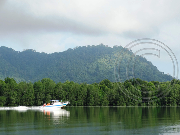 speedboat, Santubong River, Sarawak, Malaysia