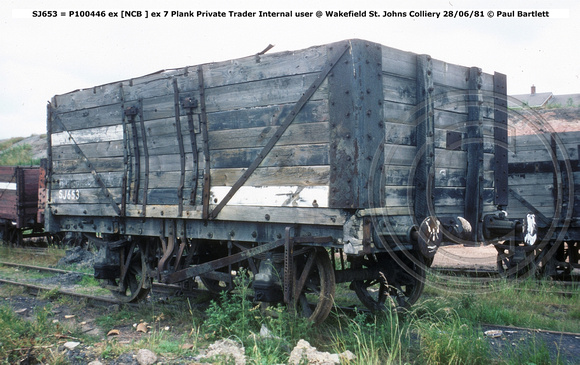 SJ653 = P100446 ex Private Trader Internal user @ Wakefield St. Johns Colliery 81-06-28 © Paul Bartlett W