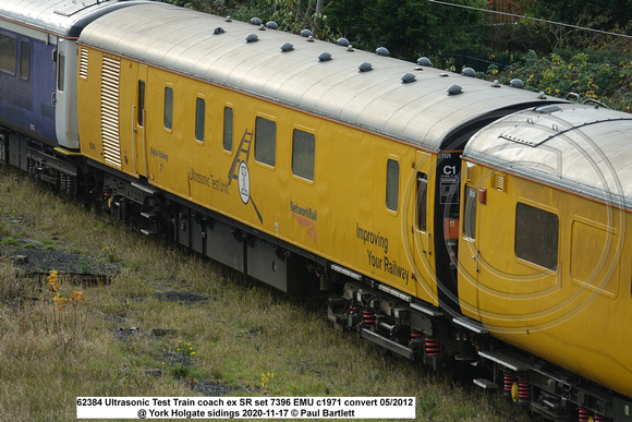 62384 Ultrasonic Test Train coach ex SR set 7396 EMU c1971 convert 052012 @ York Holgate sidings 2020-11-17 © Paul Bartlett [02w]