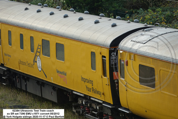 62384 Ultrasonic Test Train coach ex SR set 7396 EMU c1971 convert 052012 @ York Holgate sidings 2020-11-17 © Paul Bartlett [05w]