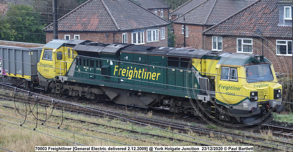 70003 Freightliner [General Electric delivered 2.12.2009] @ York Holgate Junction 2020-12-23 © Paul Bartlett (5w)