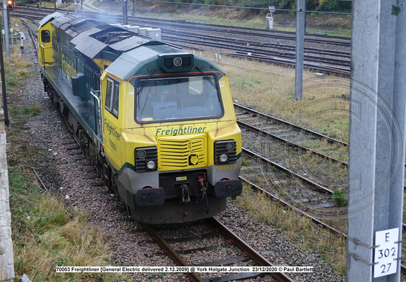 70003 Freightliner [General Electric delivered 2.12.2009] @ York Holgate Junction 2020-12-23 © Paul Bartlett (17w)