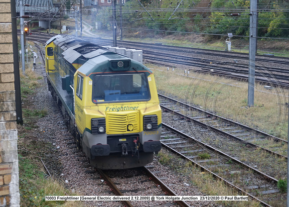 70003 Freightliner [General Electric delivered 2.12.2009] @ York Holgate Junction 2020-12-23 © Paul Bartlett (18w)