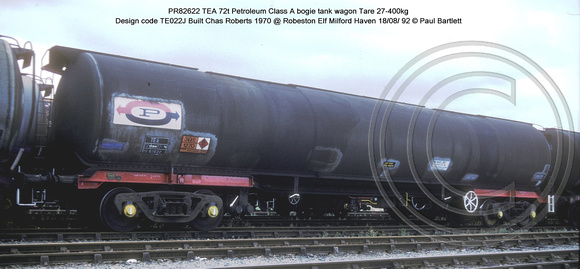 PR82622 TEA Petroleum bogie tank wagon @ Robeston Elf MH 92-08-18 � Paul Bartlett w